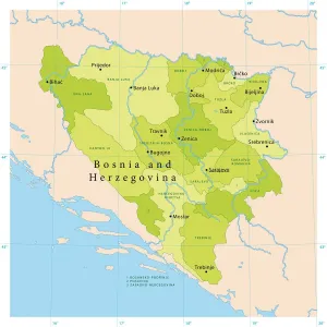 Prints of Highly detailed vector map of Bosnia and Herzegovina. File was created on October 11, 2011. The colors in the.eps-file are ready for print (CMYK). Included files: EPS (v8) and Hi-Res JPG Bosnia And Herzegovina Prints: Highly Detailed Bosnia Herzegovina Vector Map Print for CMYK