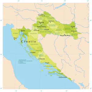 Map Illustration Prints: Croatia Vector Map for High-Quality Print