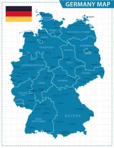 Germany Map Print - Vector Illustration
