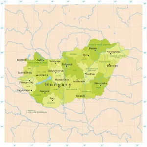 Map Illustration Prints: Hungary Vector Map for Print in High Detail