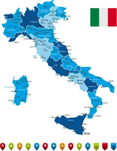 Italian Geography Maps Prints: Italy Map