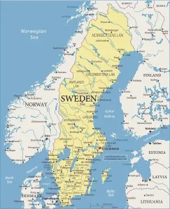 Prints of Map of Sweden - Vector illustration Sweden Prints: Sweden Vector Map Print - Fine Art Illustration