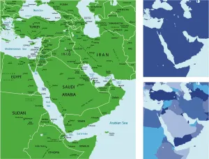 Middle East Map Prints: Middle east map