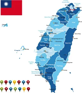 Map Illustrations For Sale Prints: Taiwan Map