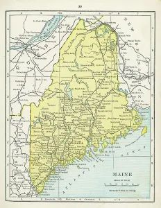 Antique American Cartography Prints: Map Of Maine