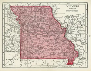 Map Treasures Collection Prints: Map Of Missouri