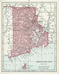 Rhode Island Map Prints: Map Of Rhode Island