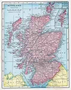 Antique Map Collection Prints: Map Of Scotland
