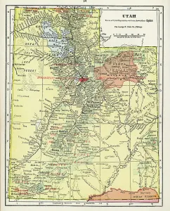 Vintage US Maps Prints: Map Of Utah