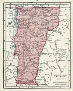 Map Treasures Collection Prints: Map Of Vermont