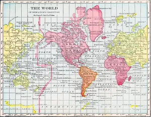 Map Treasures Collection Prints: Map Of The World On Mercator's Projection