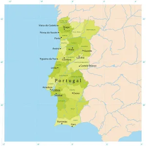 Portugal Vector Map for High-Quality Print