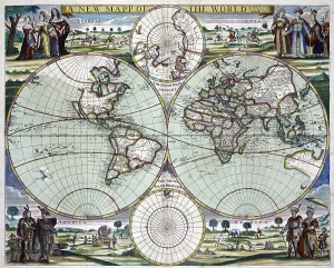 Flat Earth Prints: Private Collection A New Map of the World Print