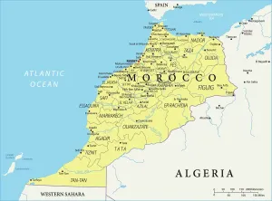 Reference Map of Morocco Print: A Geographical Overview