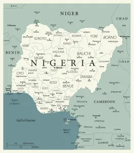 Reference Map of Nigeria Print: Western Africa Location