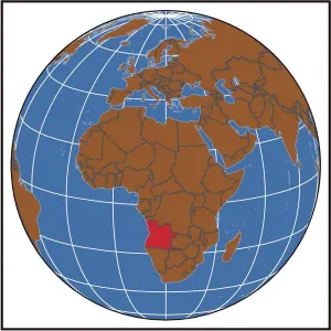 Africa Country Maps Prints: Angola locator map