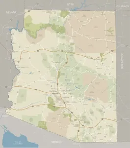 Arizona Road Map Prints: Arizona Map