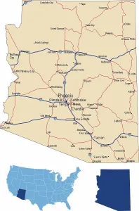 Arizona Road Map Prints: Arizona road map