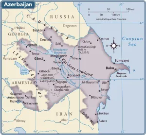 Azerbaijan Country Map Print (Reference Maps, 2011 Edition)