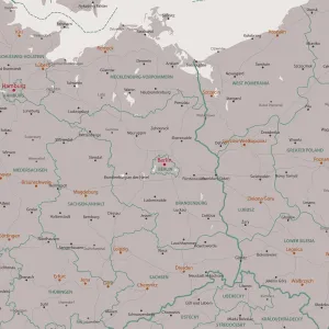Berlin Brandenburg Area Vector Map Print