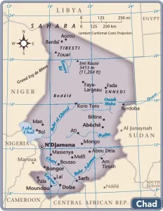 Reference Maps 2011 Edition Prints: Chad country map