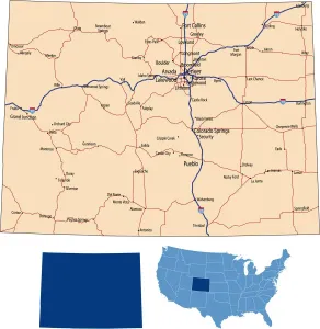 Reference Maps For Design Prints: Colorado road map