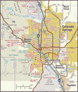 Colorado Springs Area Map Print 2010 Edition Reference Maps