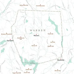 Litchfield Warren CT Vector Road Map Print