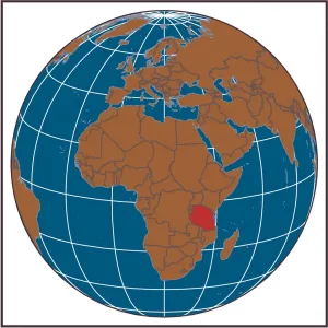African Country Maps Prints: Democratic Republic of the Congo locator map
