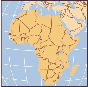 Africa Country Maps Prints: Democratic Republic of the Congo locator map