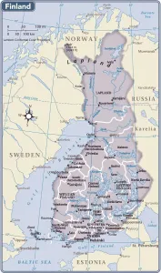 Prints of 2011 edition Finland Prints: Finland Country Map Print 2011 Reference Edition