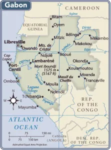 World Reference Maps Collection Prints: Gabon country map