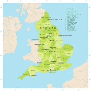 Highly Detailed Vector Map of England Print (Reference Maps)