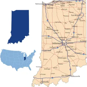 Indiana State Road Map Print - Reference Maps