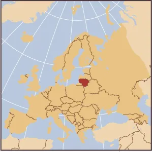 Fine Art Storehouse Print of Lithuania Reference Map