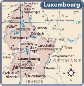 Luxembourg Country Map Print 2011 Edition Reference Maps