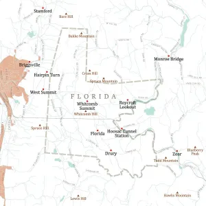 Digital City Maps USA Prints: MA Berkshire Florida Vector Road Map
