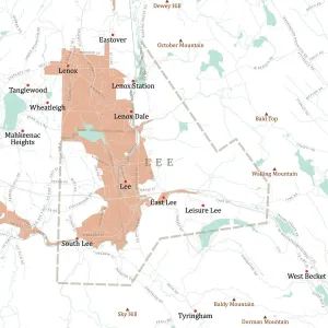 Vector City Maps Online Prints: MA Berkshire Lee Vector Road Map