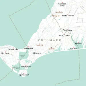 Digital City Maps USA Prints: MA Dukes Chilmark Vector Road Map