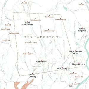 Vector Cartography Design Prints: MA Franklin Bernardston Vector Road Map