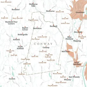 Vector Cartography Design Prints: MA Franklin Conway Vector Road Map