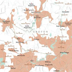 MA Middlesex Groton Vector Road Map Print