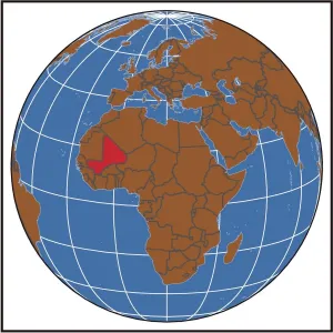 Africa Country Maps Prints: Mali locator map