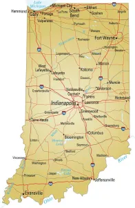 Indiana Reference Map Print - Vector Illustration