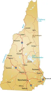 New Hampshire Reference Map Print Vector Illustration