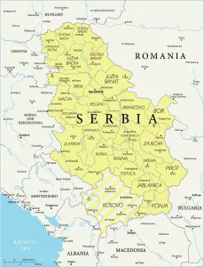 Prints of Map of Serbia - Vector illustration Serbia Prints: Vector Map of Serbia Print - Reference Maps