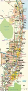 Fine Art Storehouse Maps Prints: Miami, Florida area