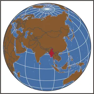 Myanmar (Burma) Locator Map Print 2012 Edition