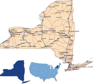 New York State Road Map Print