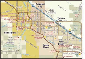 Prints of 2010 edition Images Dated 2017 November: Palm Springs Area Map Print 2010 Edition Reference Maps